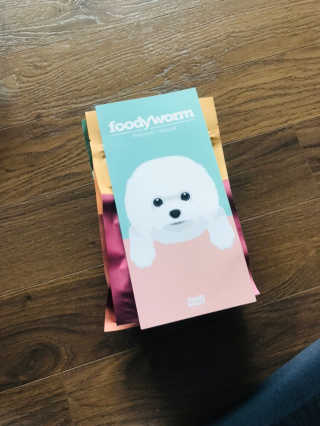 푸디웜 주식회사 [푸디웜] 강아지 저알러지 수제간식 4종세트 — 5점을 준 리뷰어가 2018년 12월 올린 사용 사진