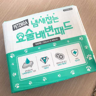 페츠모아 냄새잡는 요술배변패드 — 5점을 준 리뷰어가 2020년 3월 올린 사용 사진