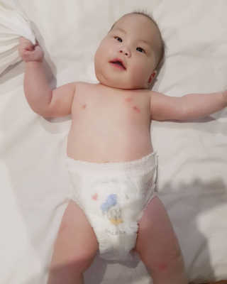 보솜이 베이비케어 팬티형 기저귀 — 5점을 준 리뷰어가 2019년 2월 올린 사용 사진
