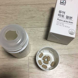 네츄럴굿띵스 퓨어 락토 철분 60일분 — 3점을 준 리뷰어가 2017년 11월 올린 사용 사진
