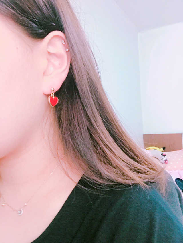 블링 하트 볼 드롭귀걸이 리뷰 사진