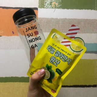 장수농가 리얼깔라만시 원샷 50ml 10팩+보틀 — 3.5점을 준 리뷰어가 2019년 4월 올린 사용 사진