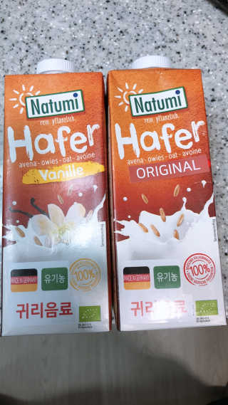나투미 귀리음료 오리지날 1L + 바닐라 1L — 5점을 준 리뷰어가 2019년 2월 올린 사용 사진