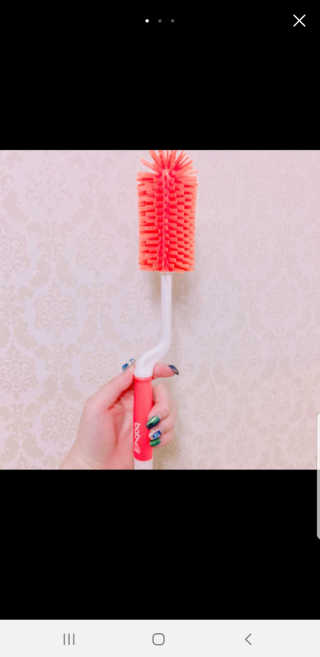[베이비앤아이] 실리콘 사각모 회전, 일자 젖병솔세트 — 3점을 준 리뷰어가 2019년 7월 올린 사용 사진