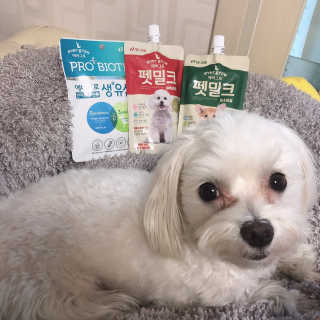 [빙그레] 에버그로 생유산균 1봉（10포입）+펫밀크2팩 — 5점을 준 리뷰어가 2019년 5월 올린 사용 사진