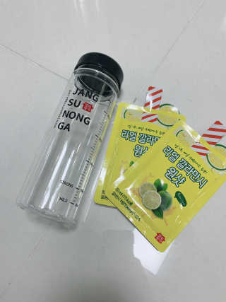 장수농가 리얼깔라만시 원샷 50ml 10팩+보틀 — 5점을 준 리뷰어가 2019년 5월 올린 사용 사진