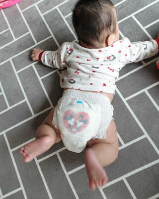 보솜이 베이비케어 팬티형 기저귀 — 5점을 준 리뷰어가 2019년 3월 올린 사용 사진