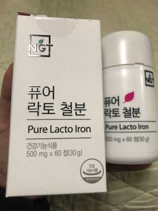 네츄럴굿띵스 퓨어 락토 철분 60일분 — 5점을 준 리뷰어가 2018년 2월 올린 사용 사진