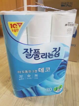 잘풀리는집 더 도톰한 3겹 데코 30롤 — 5점을 준 리뷰어가 2018년 5월 올린 사용 사진