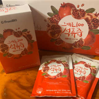 프롬바이오 오직 석류만 [그대로100 석류즙] 하루 1포로 건강하게 — 5점을 준 리뷰어가 2019년 10월 올린 사용 사진
