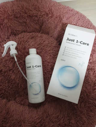[펫토리아] 뚝딱케어 강아지 고양이 다목적세정제 — 5점을 준 리뷰어가 2020년 2월 올린 사용 사진