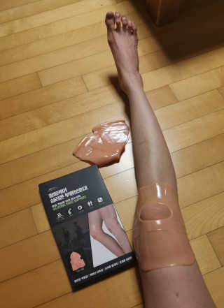 힐링팩토리 힐링케어 실리콘 무릎보호대 — 3.5점을 준 리뷰어가 2020년 2월 올린 사용 사진
