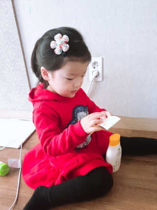 꼬모조이 초크초크 콩순이 탑투토 로션 — 5점을 준 리뷰어가 2019년 12월 올린 사용 사진