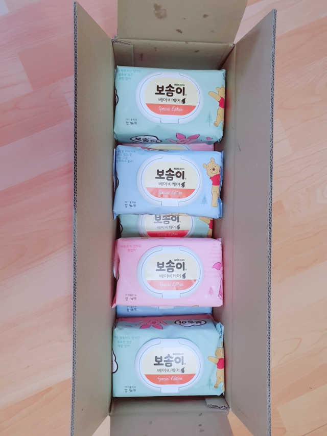 보솜이 아기물티슈 베이비케어 푸에디션 캡 74매 10입 리뷰 사진