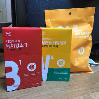 레인보우샵 올인원세탁세제,베이킹소다 스틱포6개입+세탁조클리너 — 4.5점을 준 리뷰어가 2018년 4월 올린 사용 사진