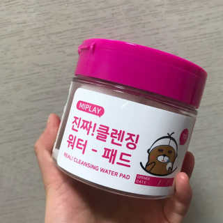 미플레이 진짜 클렌징 워터 패드 — 3.83점을 준 리뷰어가 2018년 11월 올린 사용 사진