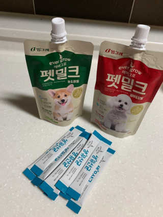 [빙그레] 에버그로 생유산균 1봉（10포입）+펫밀크2팩 — 5점을 준 리뷰어가 2019년 5월 올린 사용 사진