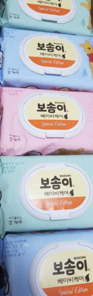 보솜이 아기물티슈 베이비케어 푸에디션 캡 74매 10입 — 3점을 준 리뷰어가 2019년 4월 올린 사용 사진