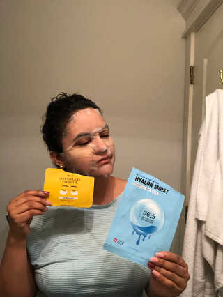 SNP Active Seal Hyalon Moist, 골드 콜라겐 눈 패치 — 5점을 준 리뷰어가 2019년 3월 올린 사용 사진
