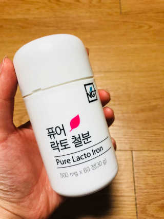 네츄럴굿띵스 퓨어 락토 철분 60일분 — 4.33점을 준 리뷰어가 2018년 1월 올린 사용 사진