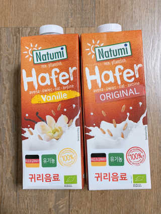 나투미 귀리음료 오리지날 1L + 바닐라 1L — 5점을 준 리뷰어가 2019년 2월 올린 사용 사진