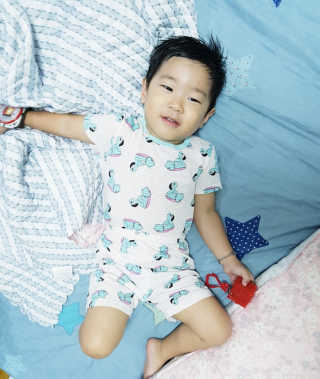 프랜스링 북유럽감성 프리미엄 유아내의 5부 실내 상하복 — 5점을 준 리뷰어가 2018년 9월 올린 사용 사진