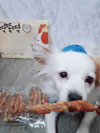 [펫토리아] 뚝딱뚝딱 400g 강아지 간식 베스트5종 — 5점을 준 리뷰어가 2019년 1월 올린 사용 사진