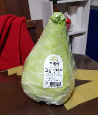 [프레베] 꼬깔양배추 3통 1.8kg 이상 — 5점을 준 리뷰어가 2018년 12월 올린 사용 사진