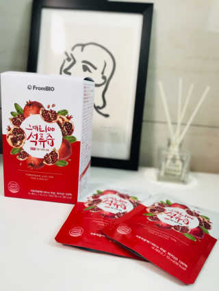 프롬바이오 오직 석류만 [그대로100 석류즙] 하루 1포로 건강하게 — 4점을 준 리뷰어가 2020년 2월 올린 사용 사진