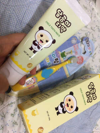 달곰이 어린이 치약+어린이 칫솔 SET — 4점을 준 리뷰어가 2017년 6월 올린 사용 사진