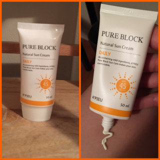 어퓨 PURE BLOCK NATURAL DAILY SUN CREAM — 5점을 준 리뷰어가 2016년 8월 올린 사용 사진