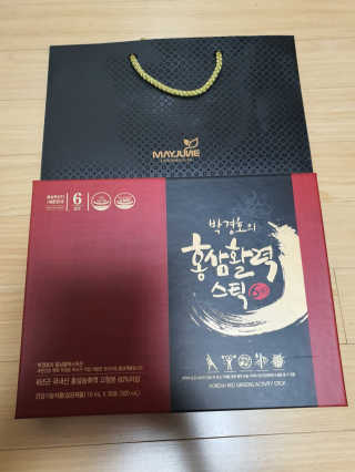 메이준뉴트리 박경호의 홍삼활력스틱 10ml x 30포 — 4.5점을 준 리뷰어가 2020년 2월 올린 사용 사진