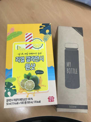 장수농가 리얼깔라만시 원샷 50ml 10팩+보틀 — 5점을 준 리뷰어가 2019년 4월 올린 사용 사진