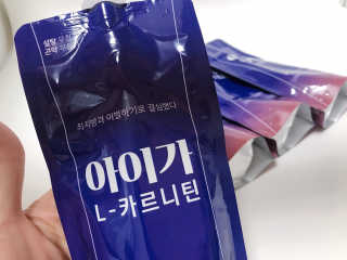 오엔엘 아이가 L-카르니틴 2박스 — 5점을 준 리뷰어가 2019년 4월 올린 사용 사진