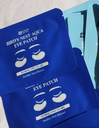 SNP 버드 네스트 아이 패치 + SNP 블루 닷 리프팅 마스크 — 5점을 준 리뷰어가 2019년 2월 올린 사용 사진