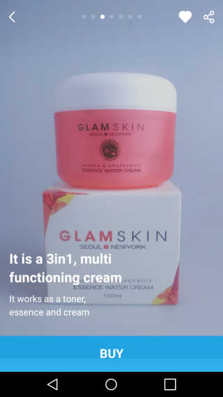 그랑셀 GLAMSKIN Water Essence Cream — 5점을 준 리뷰어가 2018년 1월 올린 사용 사진