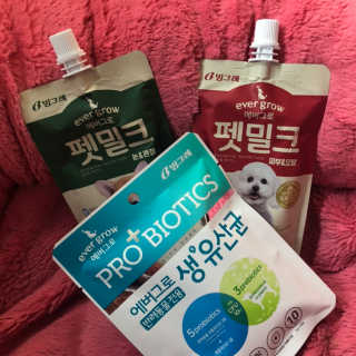 [빙그레] 에버그로 생유산균 1봉（10포입）+펫밀크2팩 — 5점을 준 리뷰어가 2019년 5월 올린 사용 사진