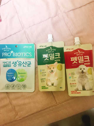 [빙그레] 에버그로 생유산균 1봉（10포입）+펫밀크2팩 — 4점을 준 리뷰어가 2019년 5월 올린 사용 사진