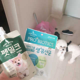 [빙그레] 에버그로 생유산균 1봉（10포입）+펫밀크2팩 — 5점을 준 리뷰어가 2019년 6월 올린 사용 사진