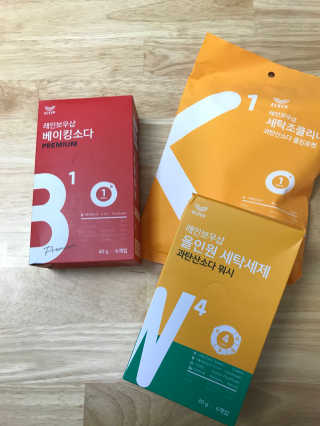 레인보우샵 올인원세탁세제,베이킹소다 스틱포6개입+세탁조클리너 — 4.83점을 준 리뷰어가 2018년 4월 올린 사용 사진