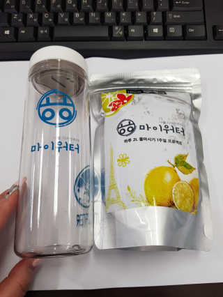 ㅎㅎ마이워터 과일워터팩+전용보틀_레몬파인애플 — 5점을 준 리뷰어가 2018년 5월 올린 사용 사진