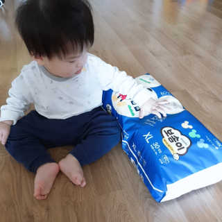 보솜이 베이비케어 팬티형 기저귀 — 4점을 준 리뷰어가 2019년 3월 올린 사용 사진