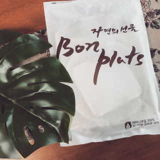 본플라 친환경 야자나무잎 접시 — 5점을 준 리뷰어가 2018년 9월 올린 사용 사진