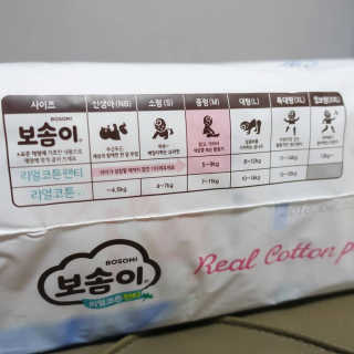 보솜이 리얼코튼 팬티형 — 5점을 준 리뷰어가 2019년 3월 올린 사용 사진