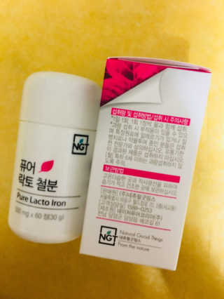 네츄럴굿띵스 퓨어 락토 철분 60일분 — 5점을 준 리뷰어가 2018년 1월 올린 사용 사진