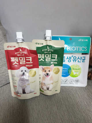 [빙그레] 에버그로 생유산균 1봉（10포입）+펫밀크2팩 — 5점을 준 리뷰어가 2019년 6월 올린 사용 사진
