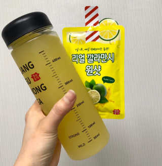 장수농가 리얼깔라만시 원샷 50ml 10팩+보틀 — 4점을 준 리뷰어가 2019년 5월 올린 사용 사진