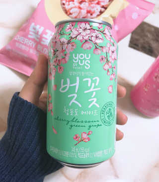 GS25 벚꽃 팝콘 + 벚꽃스파클링 + 벚꽃 청포도 에이드 — 5점을 준 리뷰어가 2018년 3월 올린 사용 사진