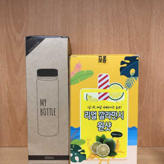 장수농가 리얼깔라만시 원샷 50ml 10팩+보틀 — 5점을 준 리뷰어가 2019년 4월 올린 사용 사진