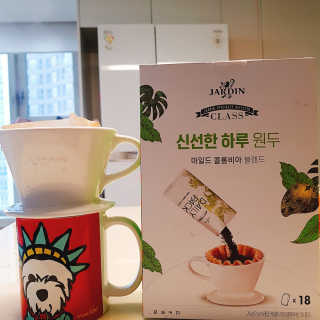 (주)쟈뎅 [쟈뎅] 클래스 신선한 하루 원두+여과지 SET — 5점을 준 리뷰어가 2019년 3월 올린 사용 사진
